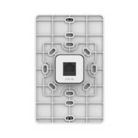 Front view of a white network plate featuring a "PoE IN" port and a grid design.