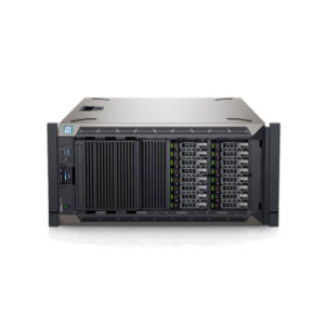 A front view of a server rack featuring numerous drive bays and control ports, designed for data storage and management.